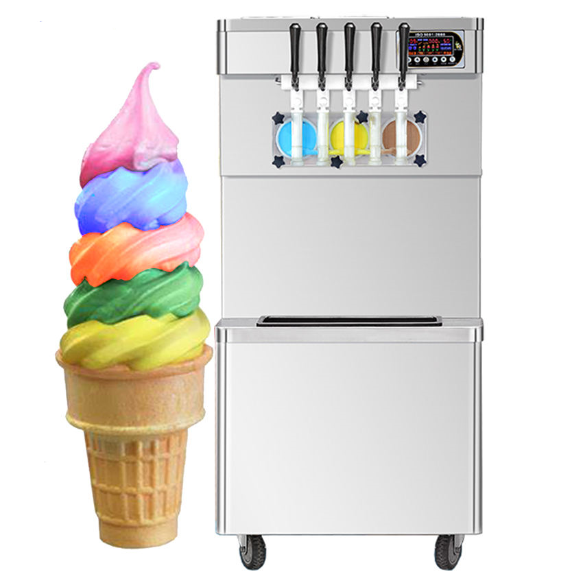 USA Commercial 5 flavors soft serve ice cream machine,gelato ice cream maker