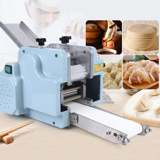 Commercial Dumpling Skin Machine, 110V 140W Automatic Electric Dumpling Wrapper Maker diametre can be 5-9 cm Round Mold Dough Processing Machine 40 Pieces/Min for Commercial Household Restaurant