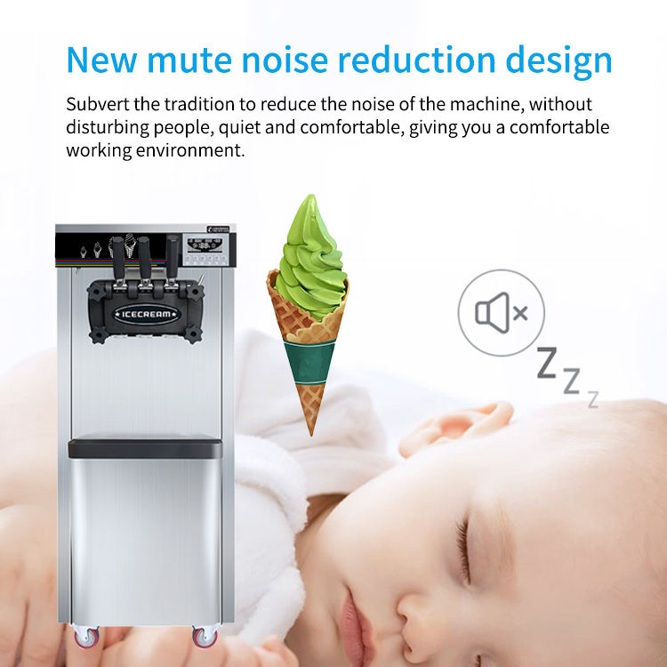 Food Soft Ice Cream Machine Precooling With Casters 1822L Homemade