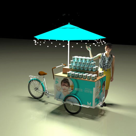 Hand Push Ice Cream Push Cart Mobile Outdoor Sale Malaysia Vending Kiosk Trailer Fast Food Cart Store Truck