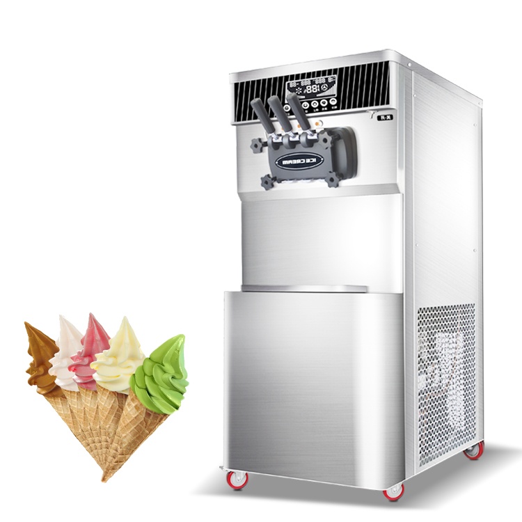F648 Large Capacity Commercial Automatic Stainless Steel Soft Ice Cream Machine with 3 Flavors for Sale