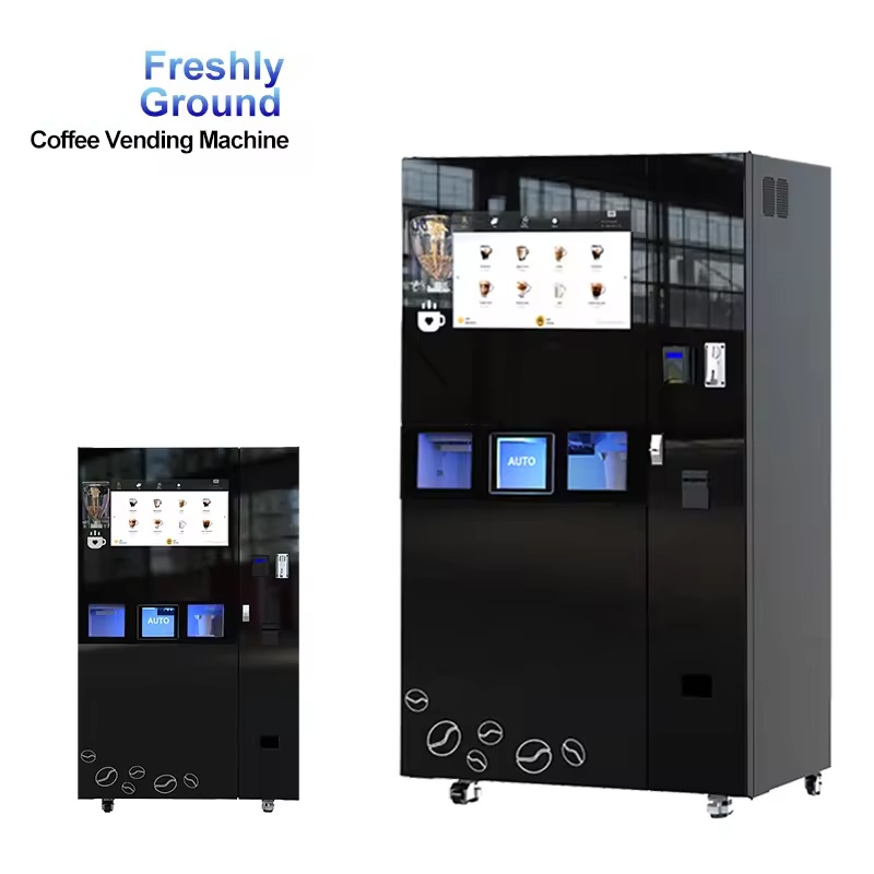 JK86 Commercial Freshly Ground Coffee Vending Machine Bean-to-cup Coffee Vending Machine with Ice Maker and Automatic Capping Device